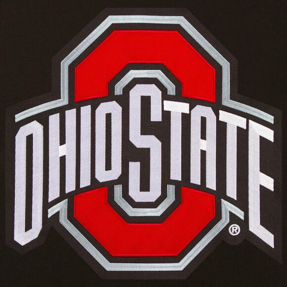 Ohio State Buckeyes Reversible Fleece Jacket with Faux Leather Sleeves - Picture 2 of 6